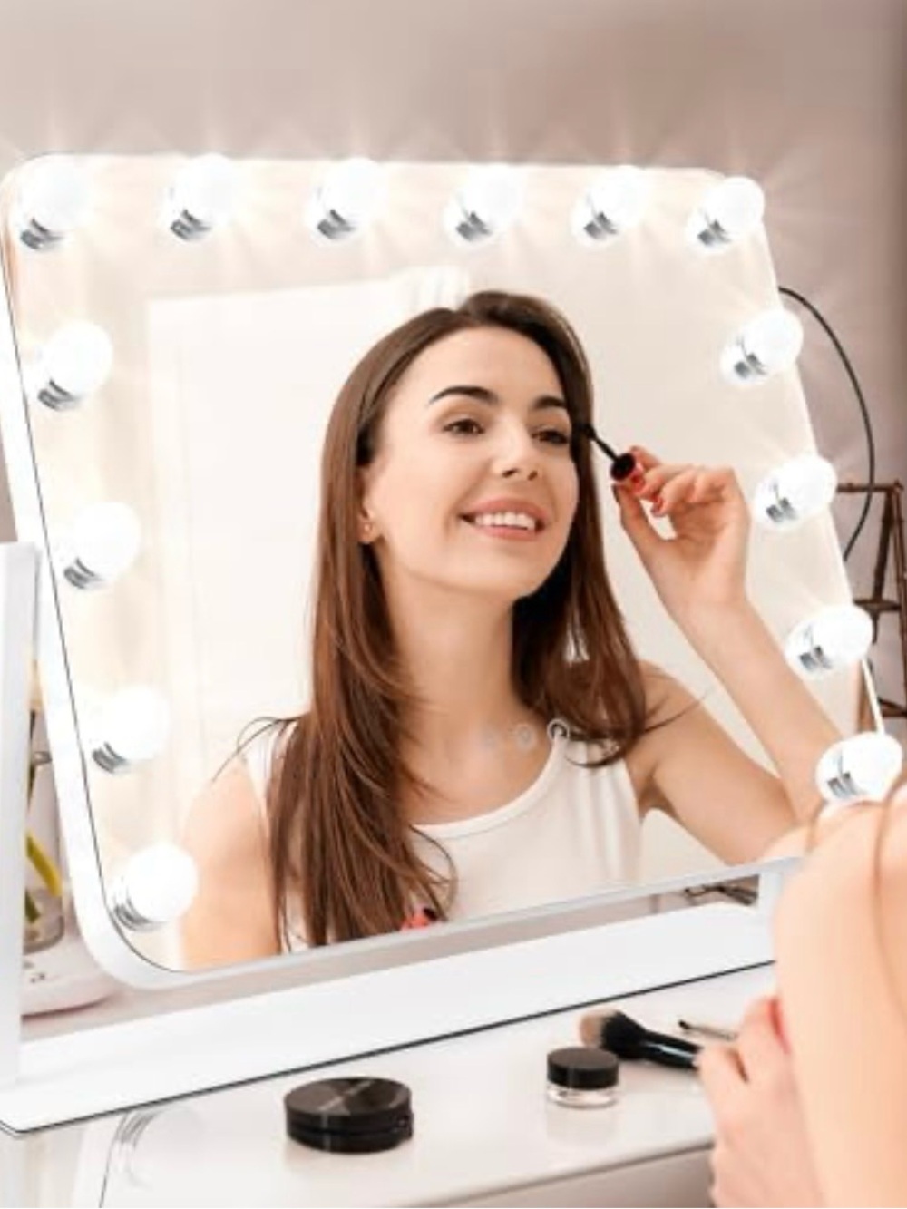 Vanity Lighted Makeup Mirror with Bright White Frame